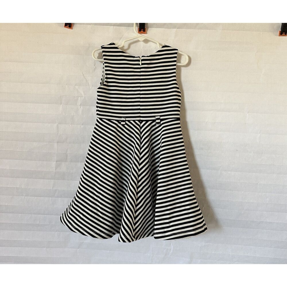 Youngland Girls Black & White Striped Sleeveless Dress Size 5